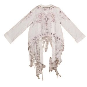 Sundance Ticket to Ride embroidered fringe jacket Boho Eclectic Free Spirit